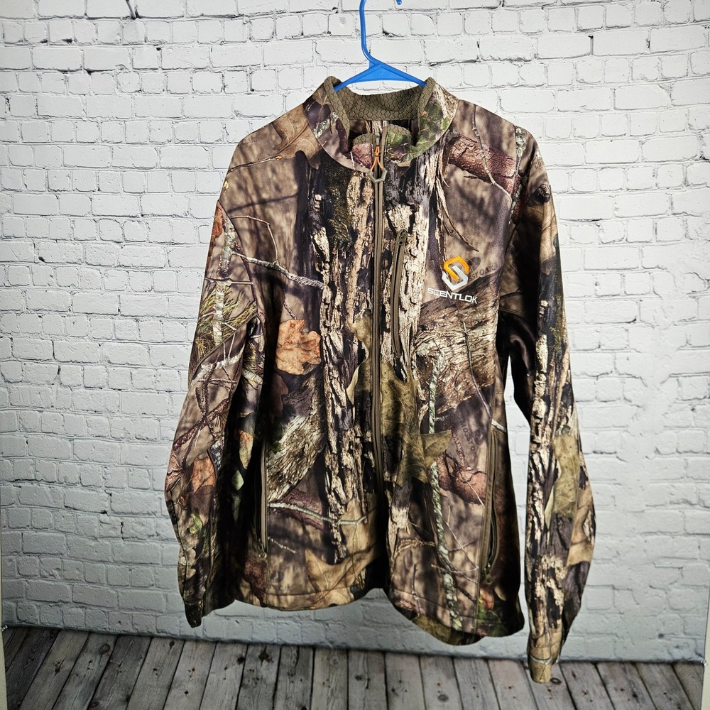 ScentLok Technologies Mossy Oak Camo Hunting Jacket Mens XL Full Zip 83511